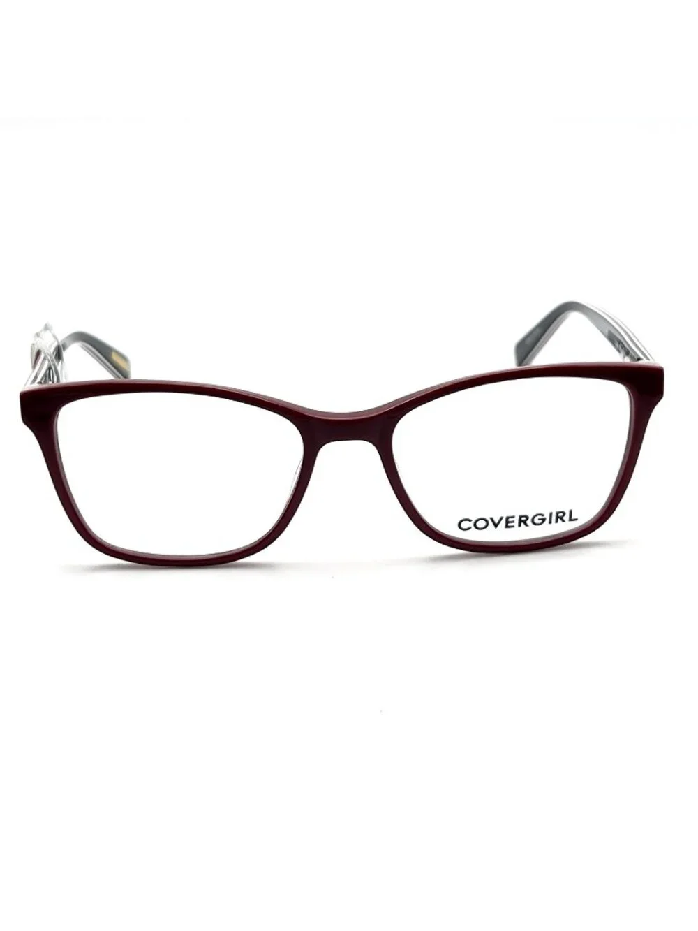 Covergirl CG0484 066 Shiny Red Women Full Square Eyeglass Frame 52-17-140